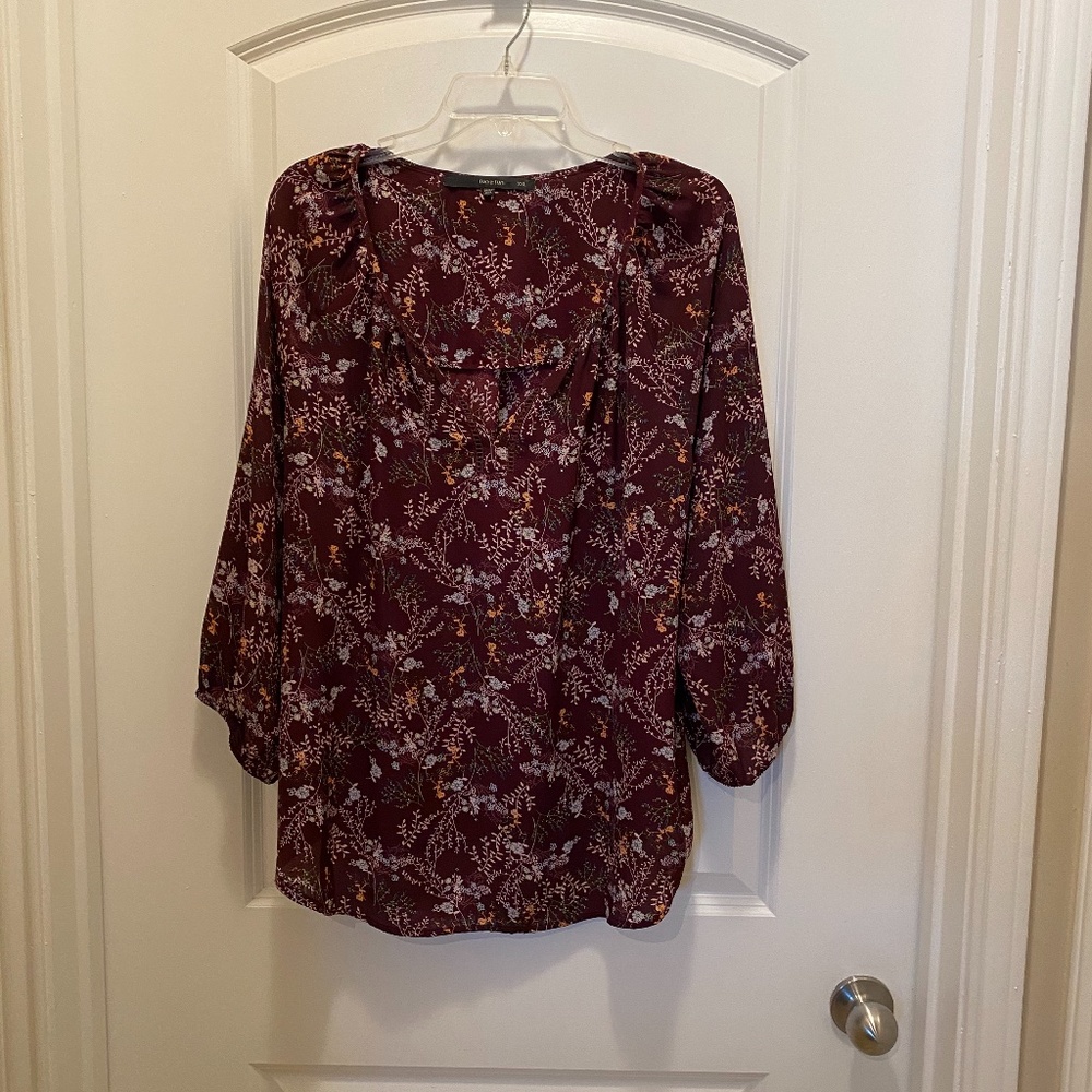Womens top, Maroon print, Size XXL